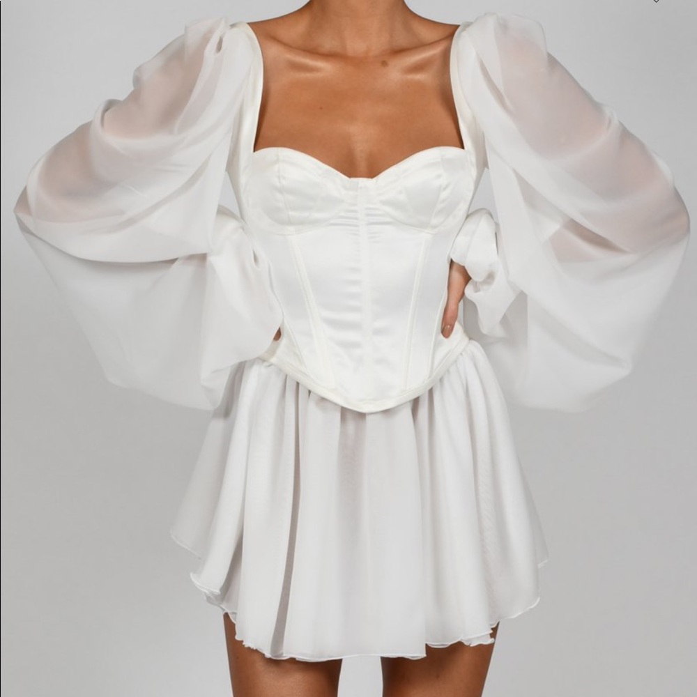 The Dolls House fashion Mya dress in ivory - S